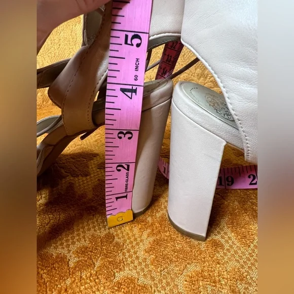 Vince Camuto chunky open toed heels with gold studs Size 6 1/2 - Picture 6 of 8